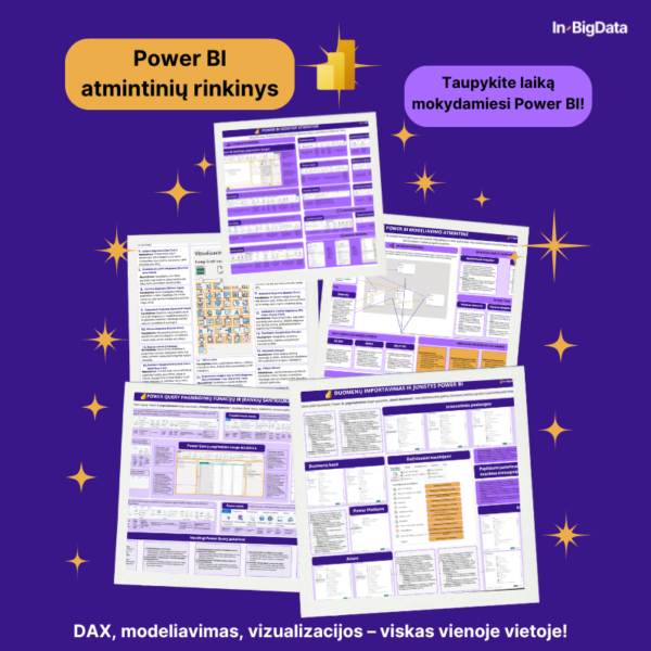 Power BI atmintinių rinkinys – greitam mokymuisi ir efektyviam darbui!